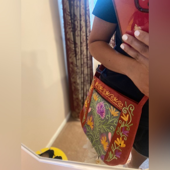 Boho Chic Fabric Messenger Bag - Picture 3 of 4